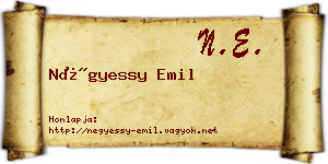 Négyessy Emil névjegykártya