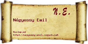 Négyessy Emil névjegykártya