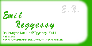 emil negyessy business card